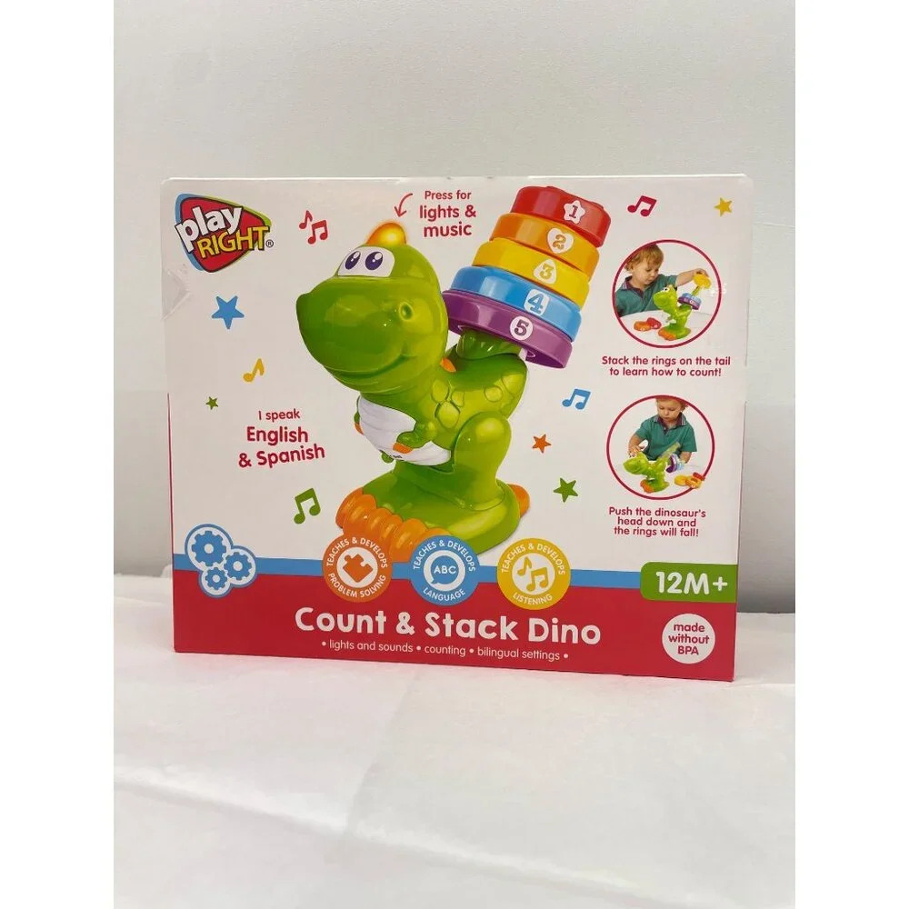PLAY RIGHT 6-PCS Count & Stack Dino 12M+